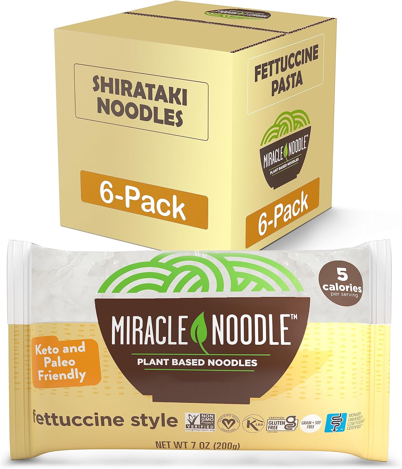Miracle Noodle Fettuccine Shirataki Pasta (6-Pack)