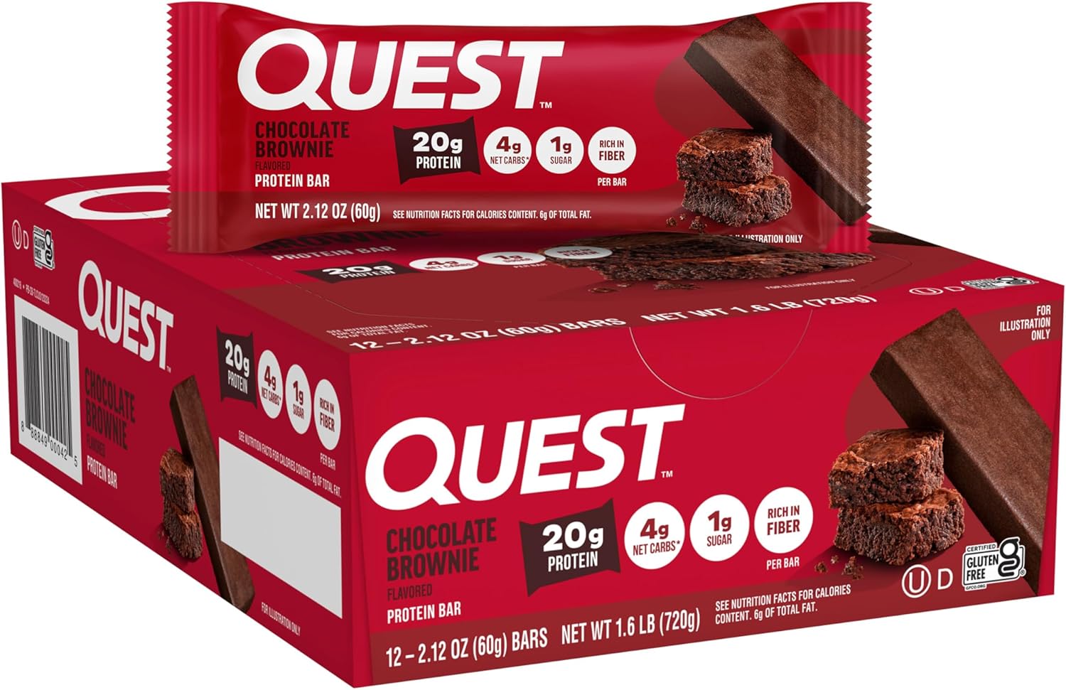 Quest Nutrition Chocolate Brownie Protein Bars (12 Count)