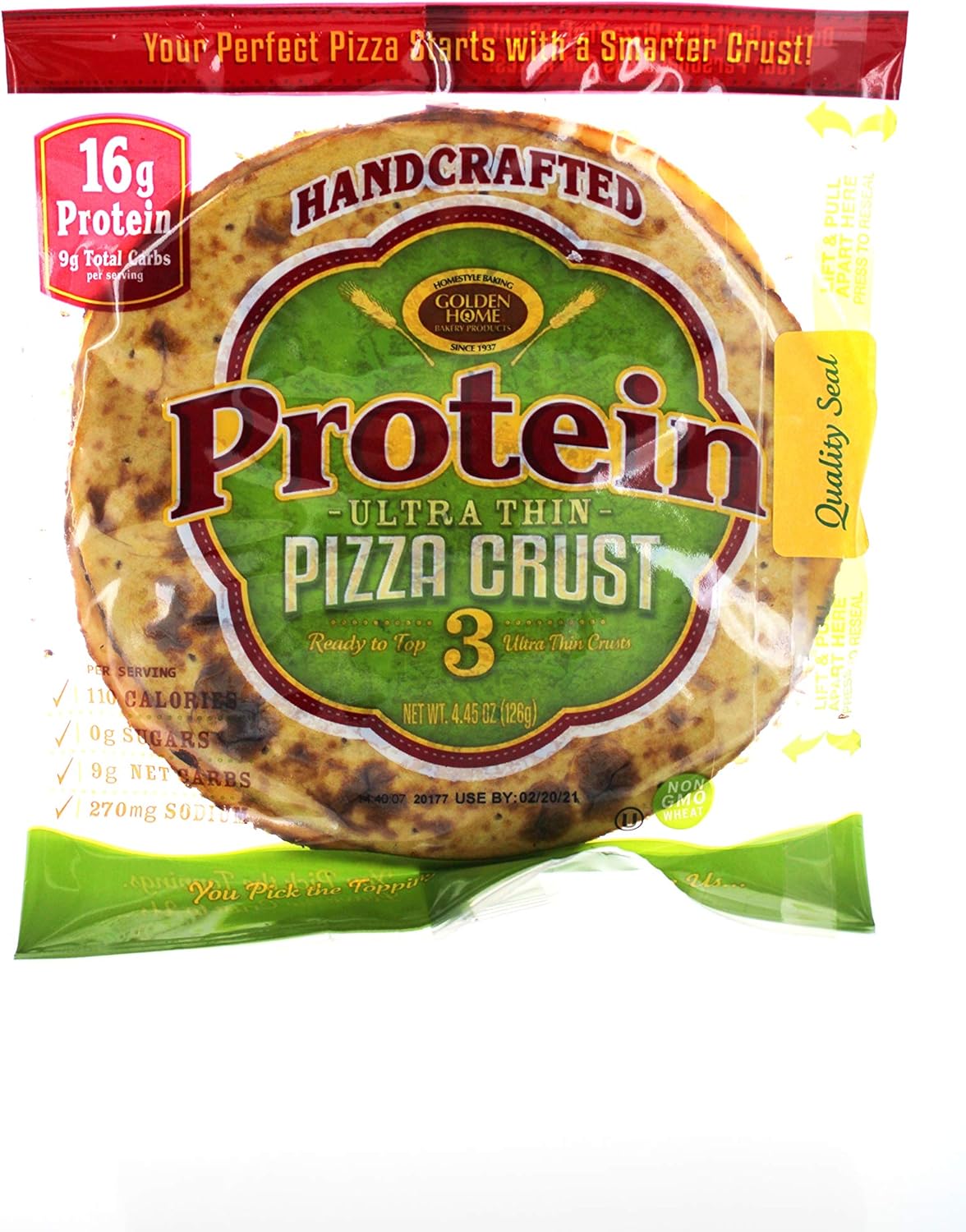 Golden Home Ultra Thin Protein Pizza Crust (3 Count)