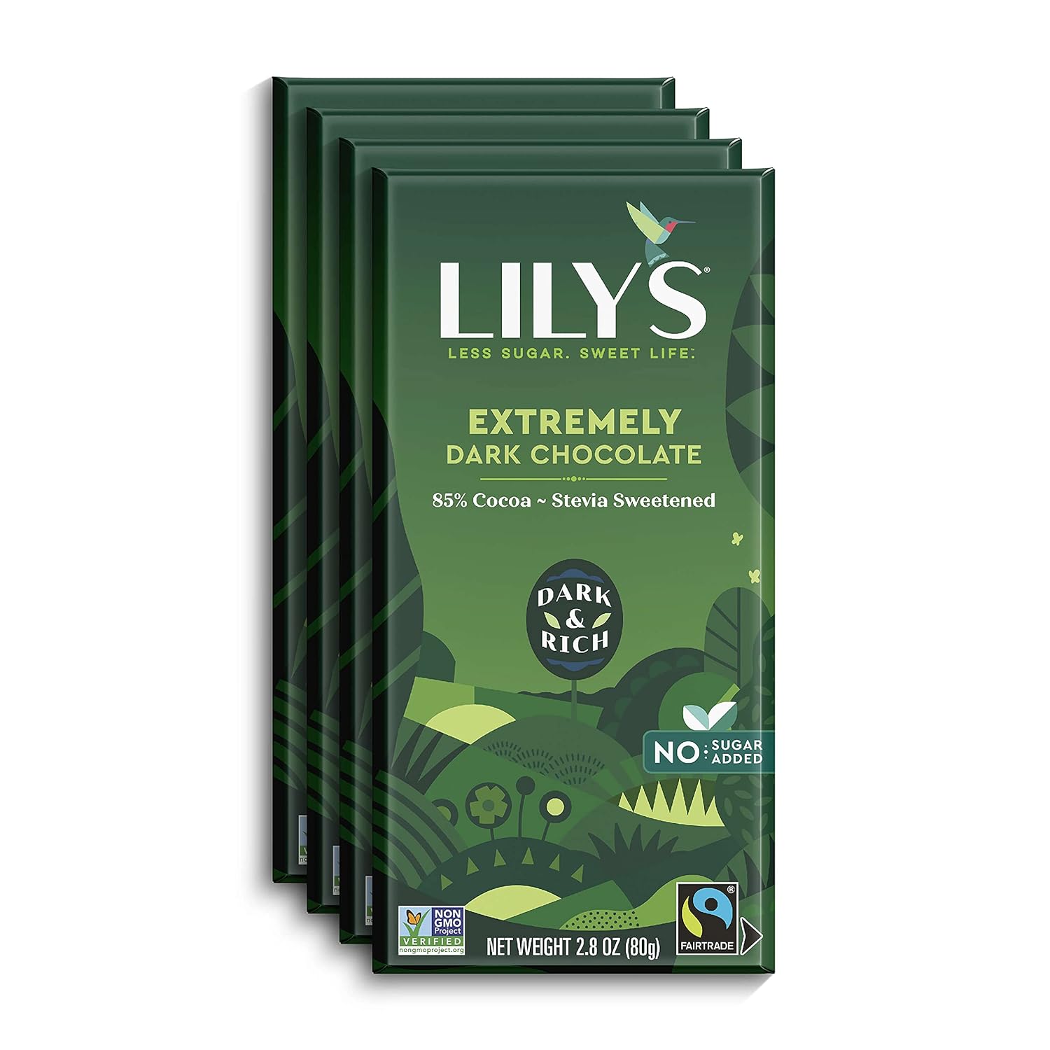 Lily's Extremely Dark Chocolate Bar, 85% Cocoa (4 Pack)