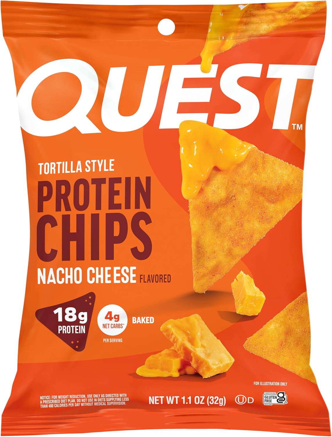 Quest Nutrition Nacho Cheese Tortilla Style Protein Chips (12 Count)