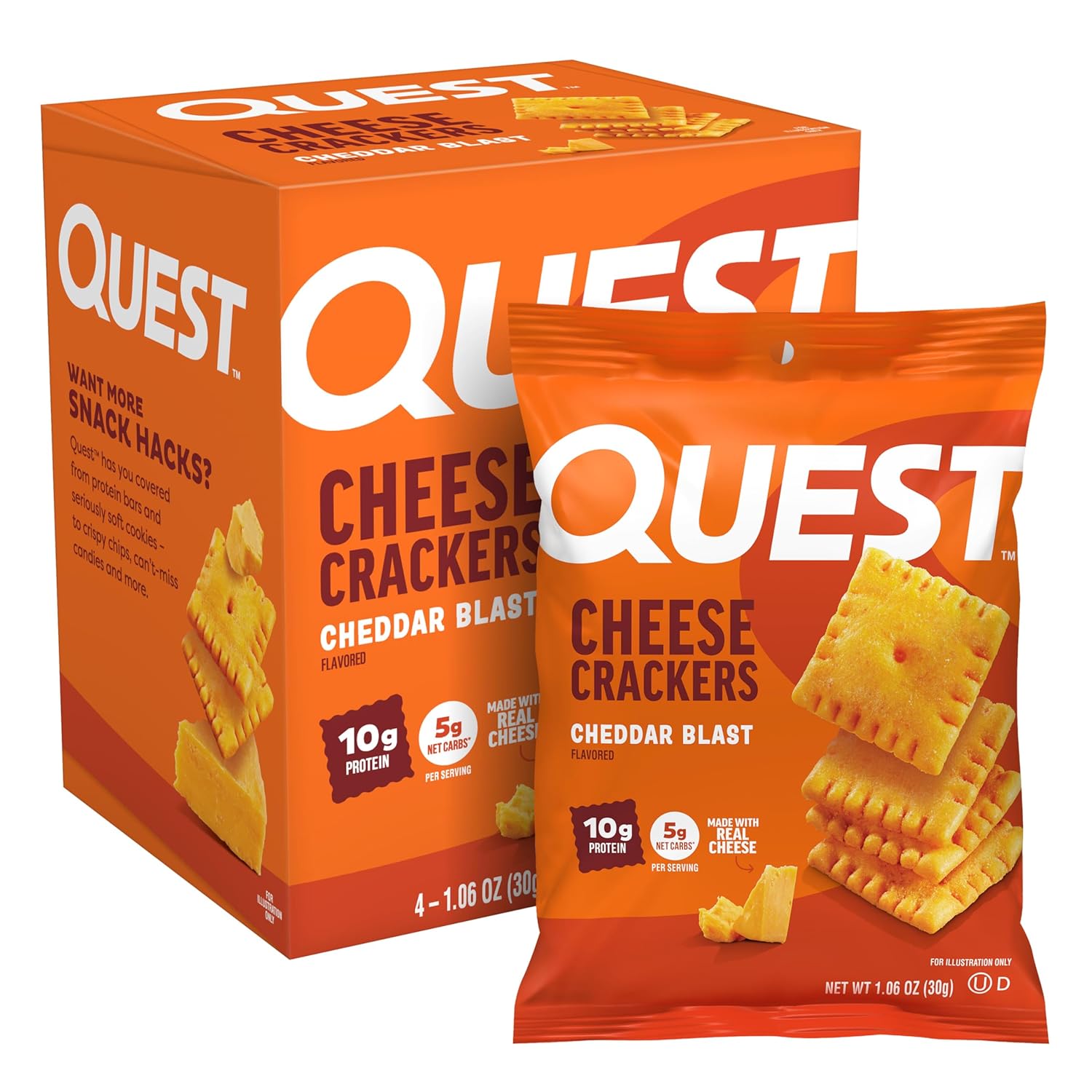 Quest Nutrition Cheese Crackers, Cheddar Blast (4 Count)